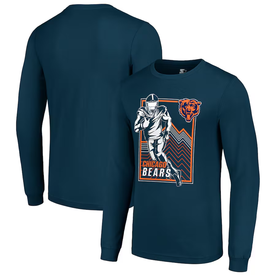 Men Chicago Bears blue 2024 NFL Long sleeve T Shirts